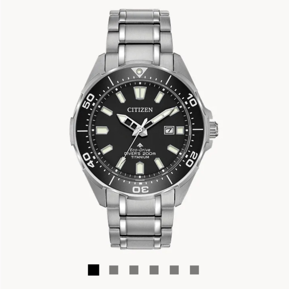Citizen Men's Black and Silver Watch